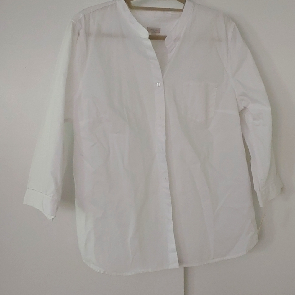 Talbots NWT Mandarin Collar XL 3/4 Sleeve Blouse